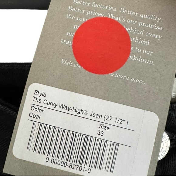 New! Everlane The Curvy Way High Jean Coal Black - Straight High Rise - Picture 6 of 7